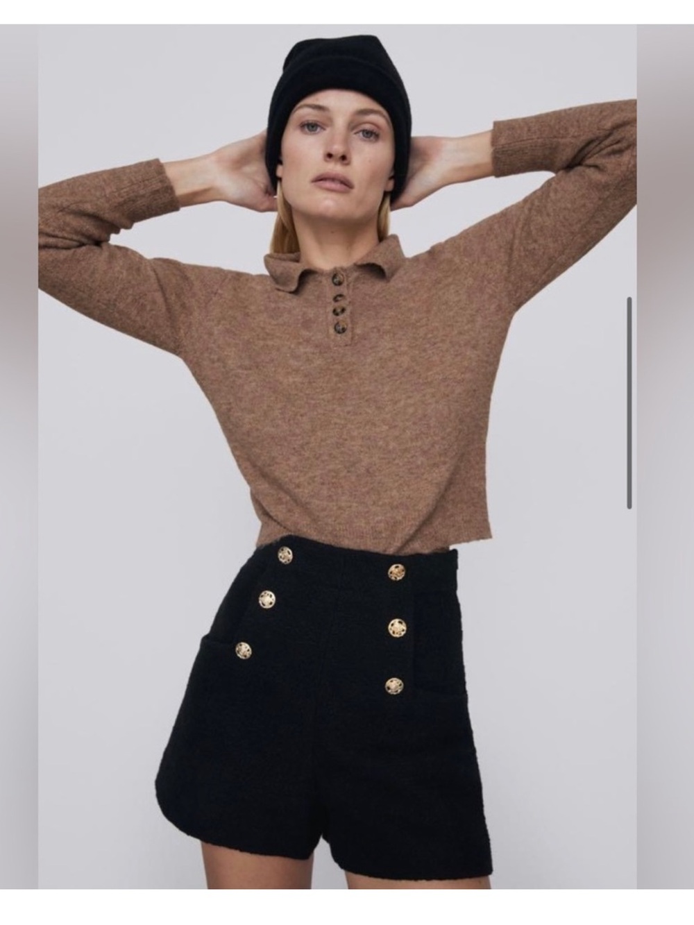 Zara tweed high-waisted shorts